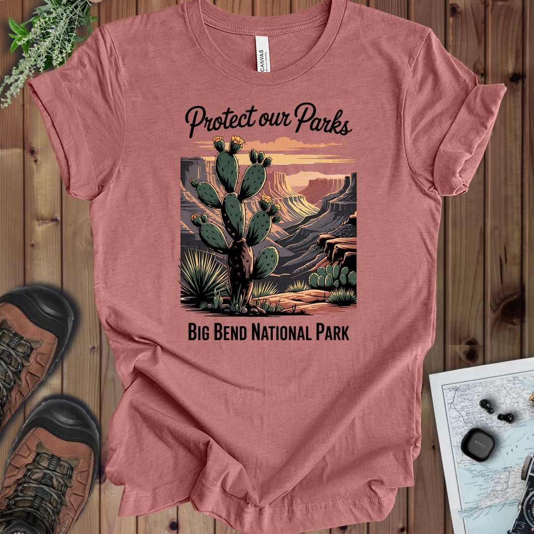 Protect Our Parks Big Bend National Park Kids Graphic T-Shirt in Heather Mauve