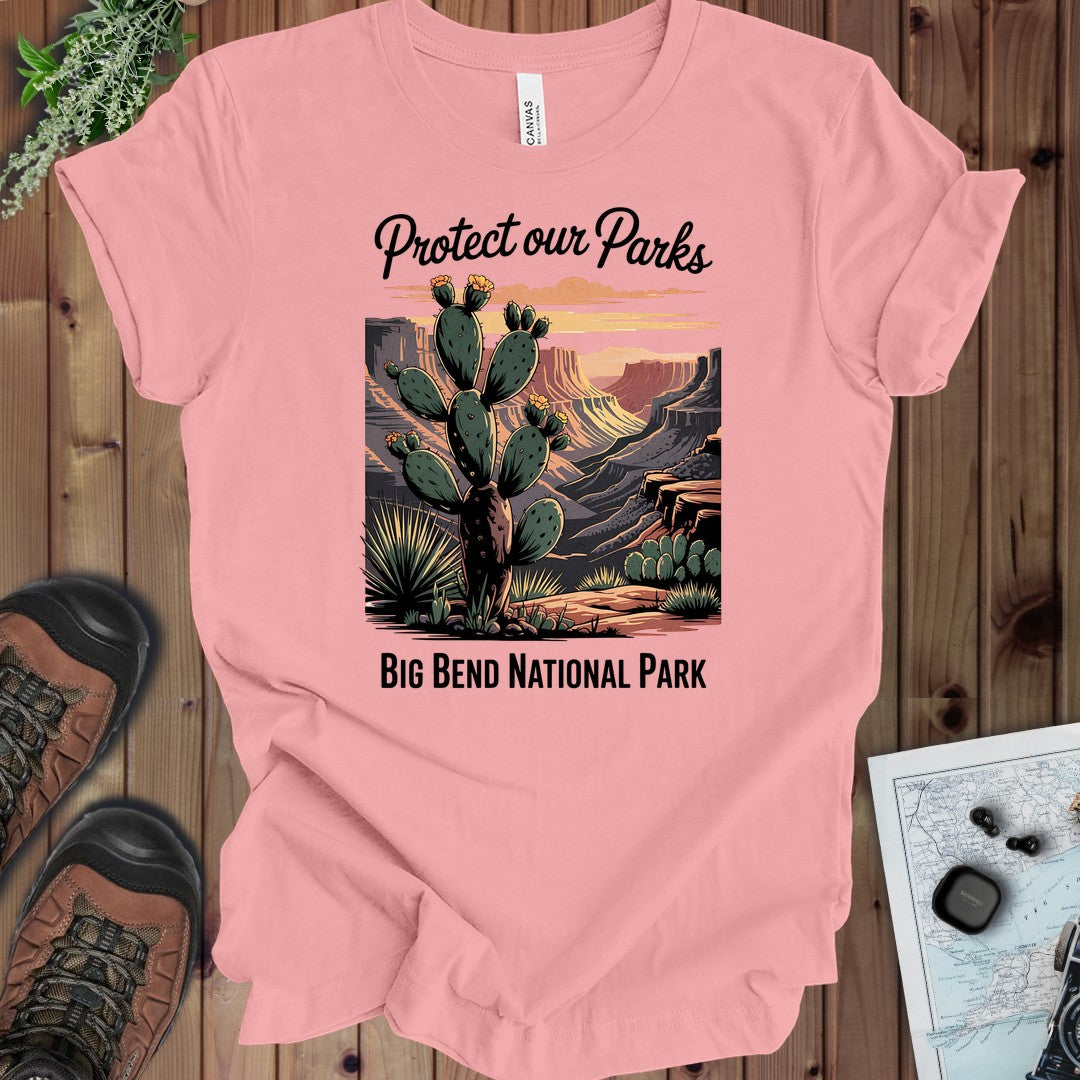 Protect Our Parks Big Bend National Park Kids Graphic T-Shirt in Pink