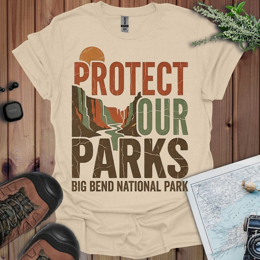 Protect Our Parks Big Bend National Park Vintage Graphic T-Shirt in Sand