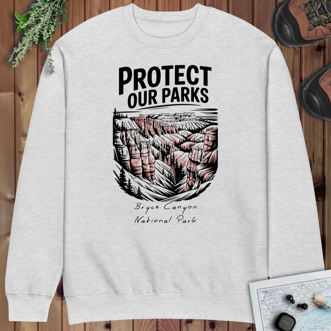 Protect Our Parks Bryce Canyon Crewneck Sweatshirt in Heather Grey