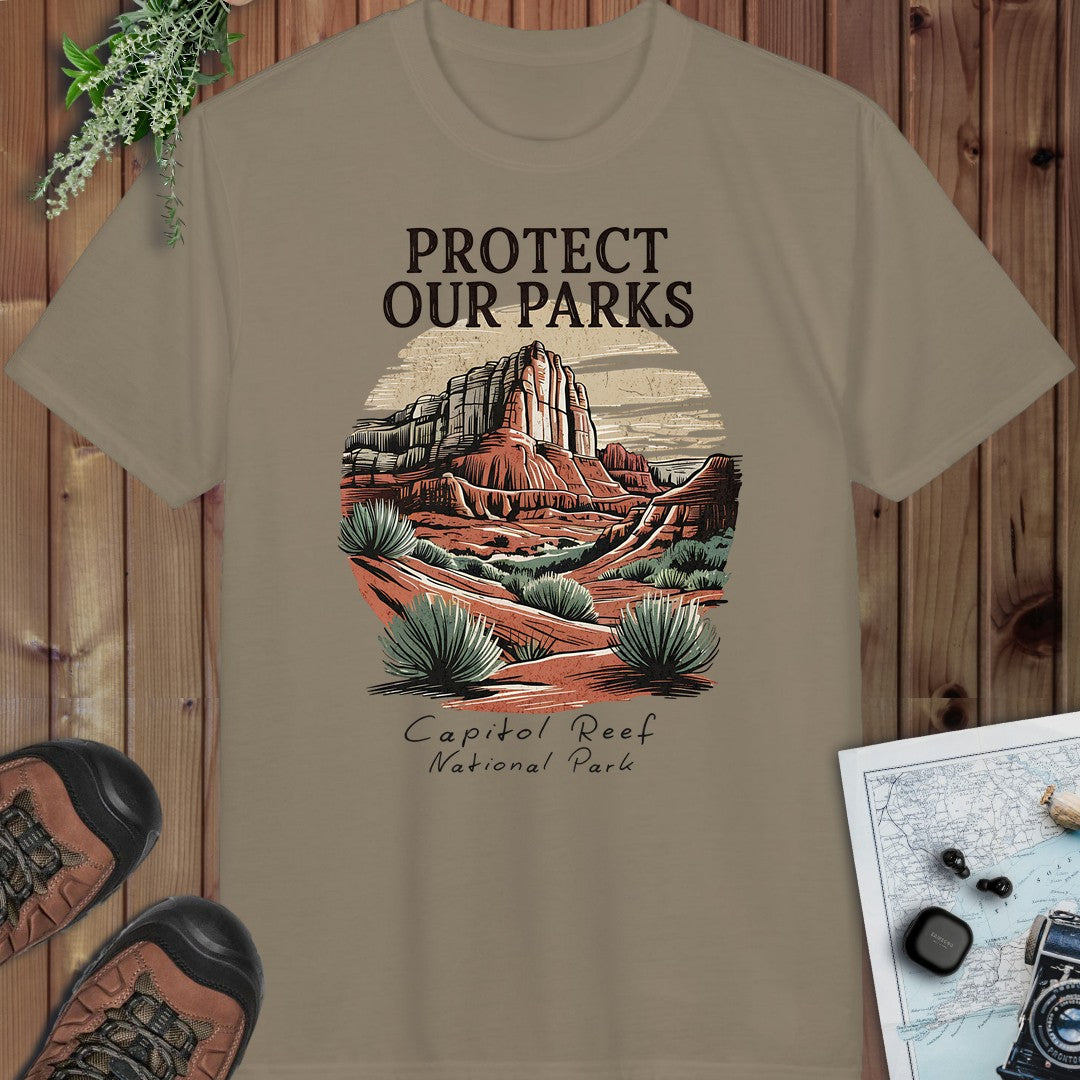 Protect Our Parks Capitol Reef National Park Performance T-Shirt in Prairie Dust