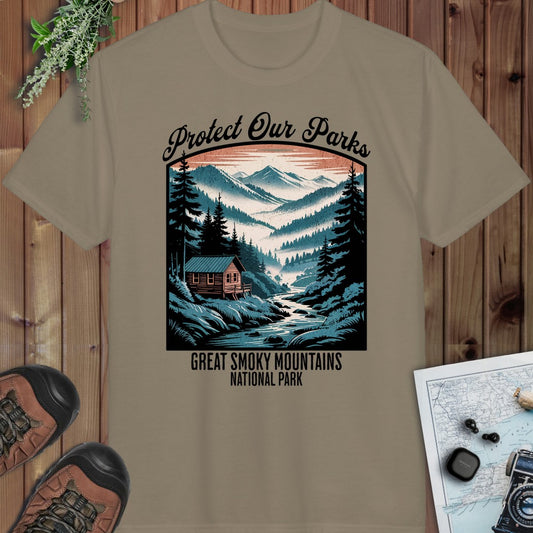 Protect Our Parks Great Smoky Mountains National Park Performance T-Shirt in Prairie Dust