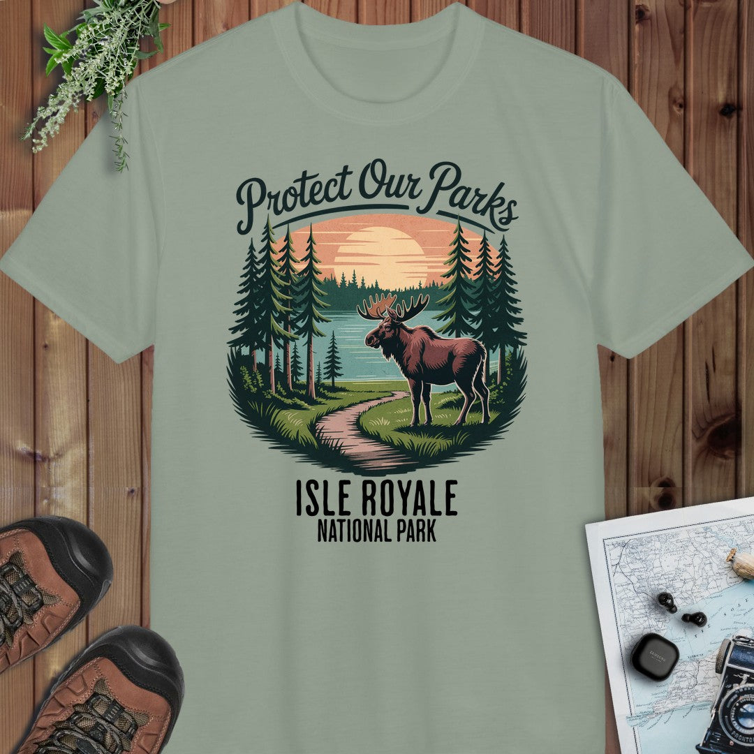 Protect Our Parks Isle Royale National Park Performance T-Shirt in Sage