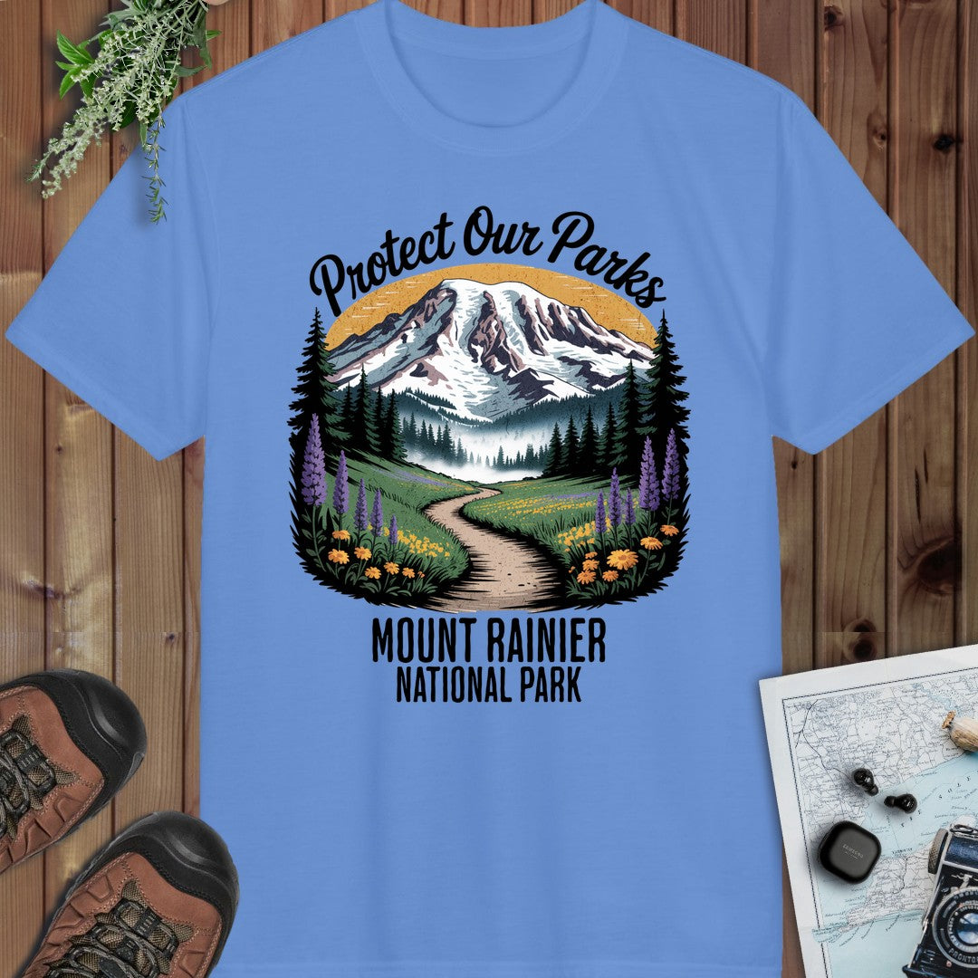 Protect Our Parks Mount Rainier Performance T-Shirt in Carolina Blue