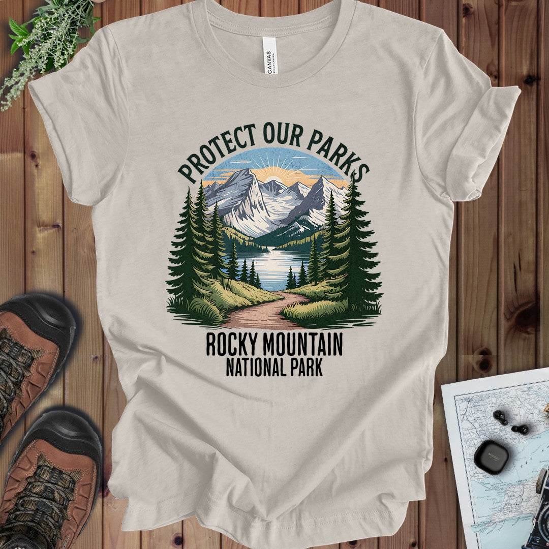 Protect Our Parks Rocky Mountain Kids Graphic T-Shirt in Heather Dust
