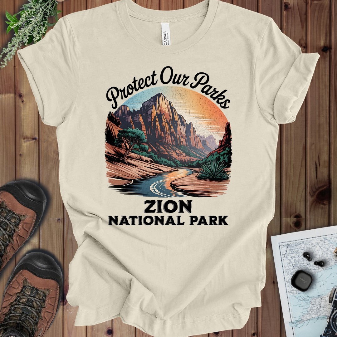 Protect Our Parks Zion Kids T-Shirt in Natural