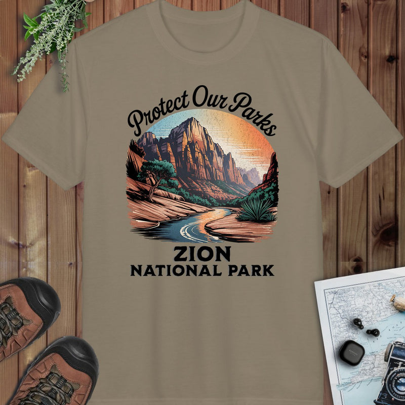 Protect Our Parks Zion National Park Performance T-Shirt in Prairie Dust