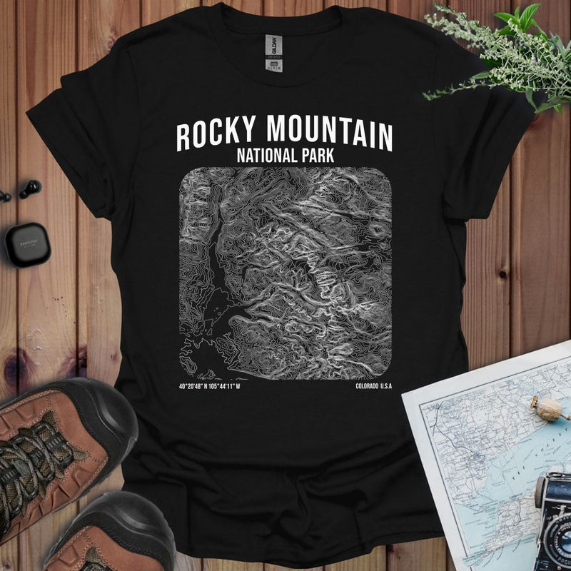 Rocky Mountain National Park Topographic Map T-Shirt
