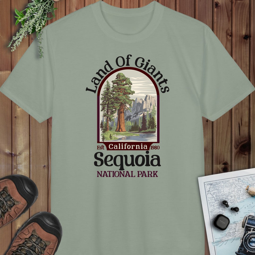 Sequoia National Park Land Of Giants Performance T-Shirt in Sage