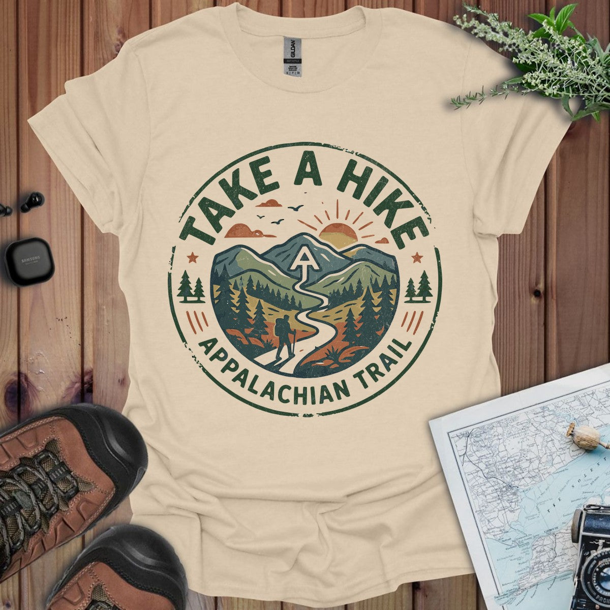 Take A Hike Appalachian Trail Graphic T-Shirt in Sand
