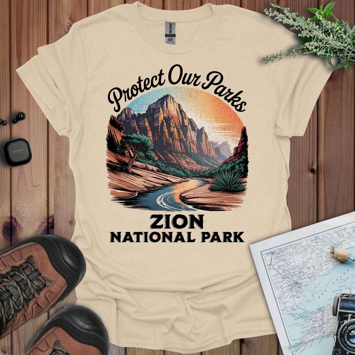 Protect Our Parks Zion Unisex T-Shirt T-Shirt Printify Sand S