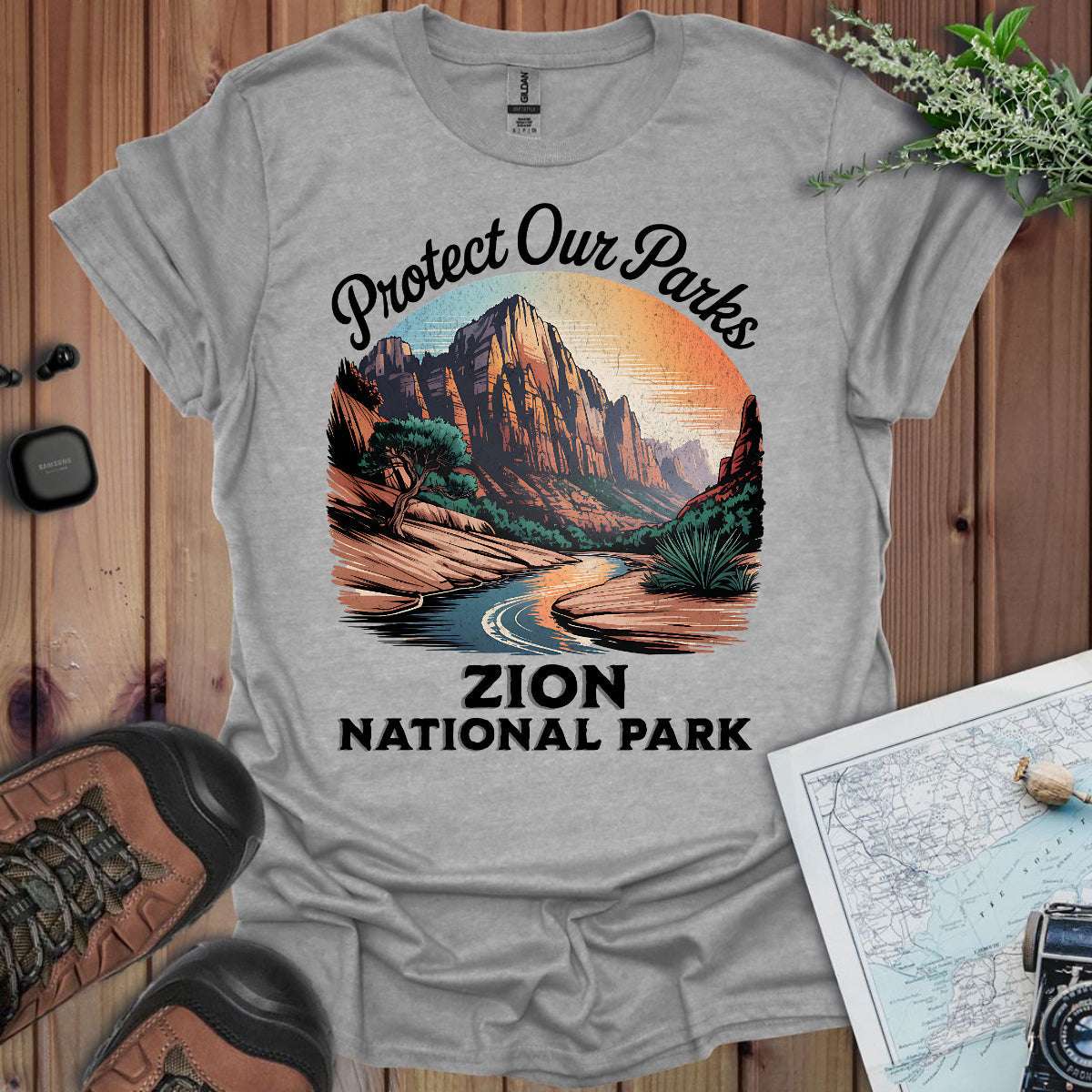 Protect Our Parks Zion Unisex T-Shirt T-Shirt Printify Sport Grey S