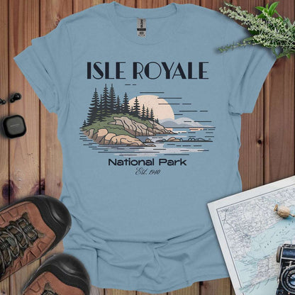 Isle Royale Superior Lines National Park Unisex T-Shirt T-Shirt Printify Stone Blue S