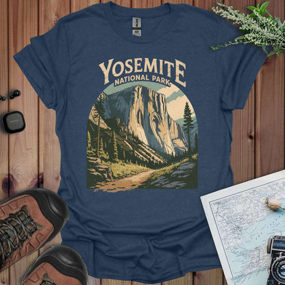 El Capitan Yosemite Valley Unisex T-Shirt T-Shirt Printify Heather Navy XS