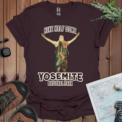 Hike Half Dome Yosemite Unisex T-Shirt T-Shirt Printify S Dark Chocolate