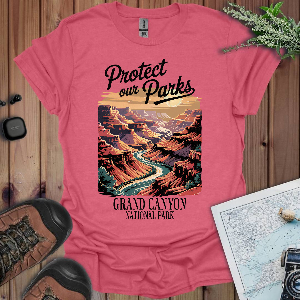 Protect Our Parks Grand Canyon Unisex T-Shirt T-Shirt Printify S Heather Cardinal