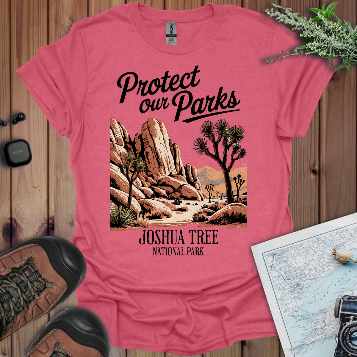 Protect Our Parks Joshua Tree Unisex T-Shirt T-Shirt Printify S Heather Red