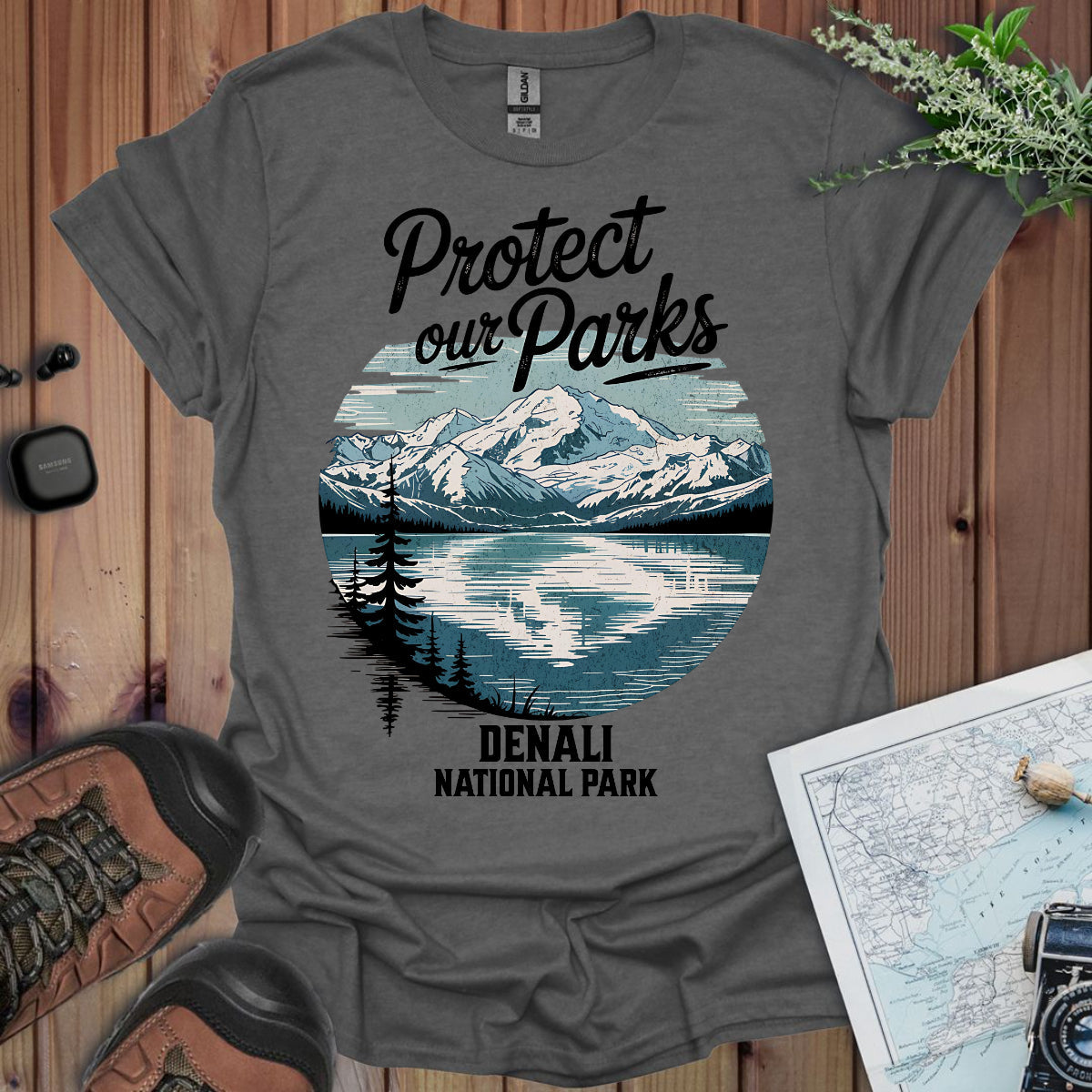 Protect Our Parks Denali Unisex T-Shirt T-Shirt Printify S Graphite Heather