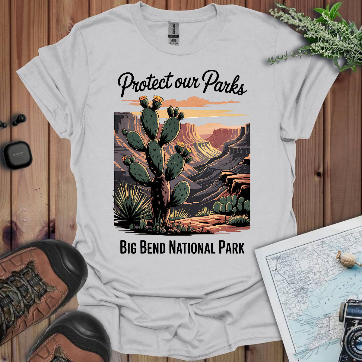 Protect Our Parks Big Bend Unisex T-Shirt T-Shirt Printify S Ice Grey