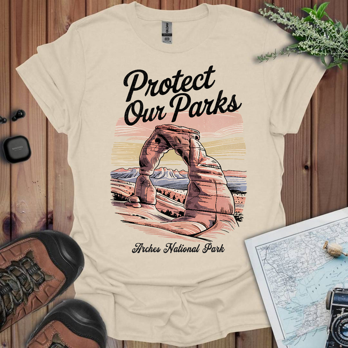 Protect Our Parks Arches Unisex T-Shirt T-Shirt Printify S Natural