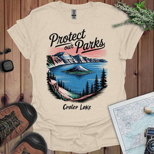 Protect Our Parks Crater Lake Unisex T-Shirt T-Shirt Printify S Natural