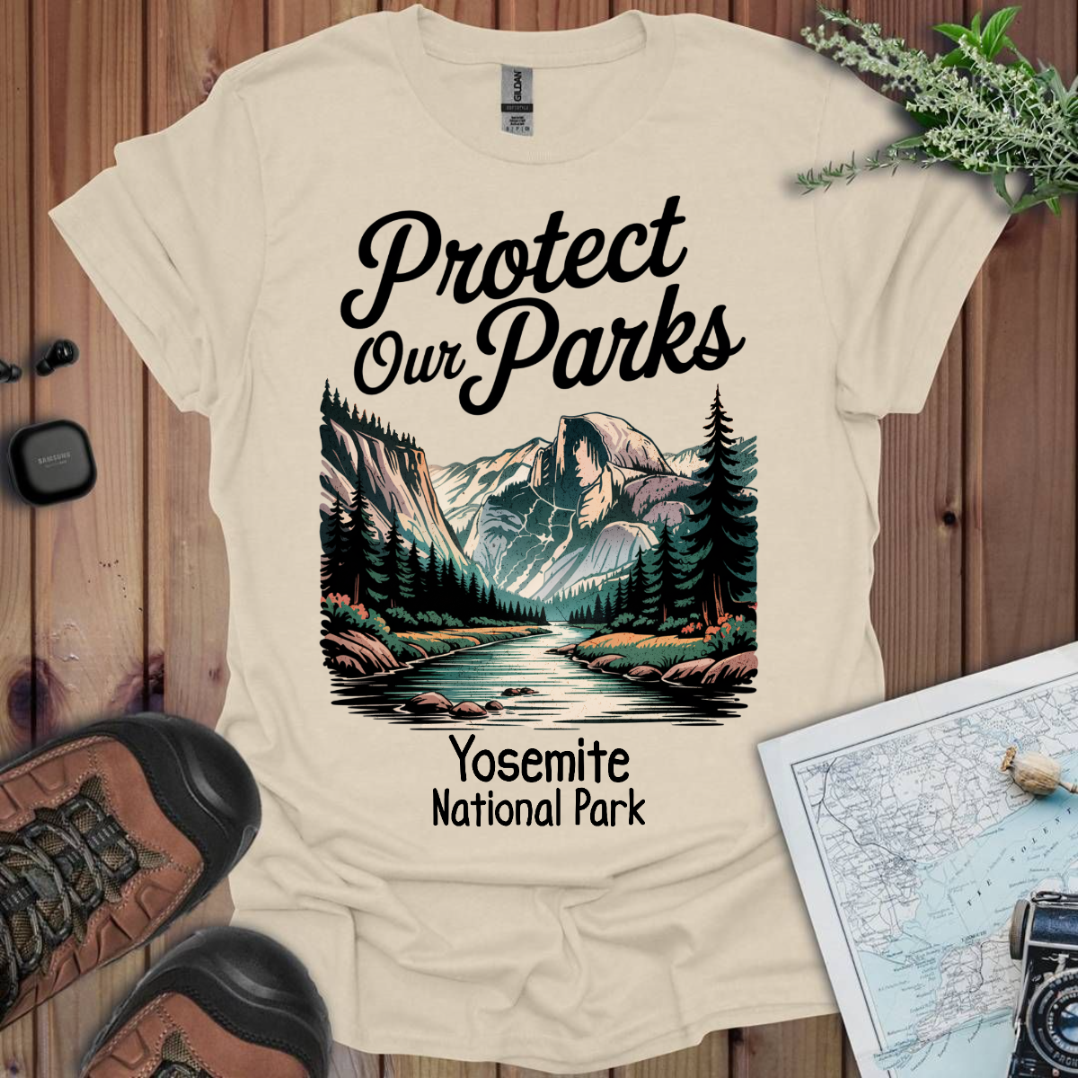 Protect Our Parks Yosemite Half Dome Unisex T-Shirt T-Shirt Printify S Natural
