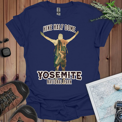 Hike Half Dome Yosemite Unisex T-Shirt T-Shirt Printify XS Navy