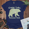 Crater Lake Topographic Bear Map National Park Unisex Fit Soft T-Shirt
