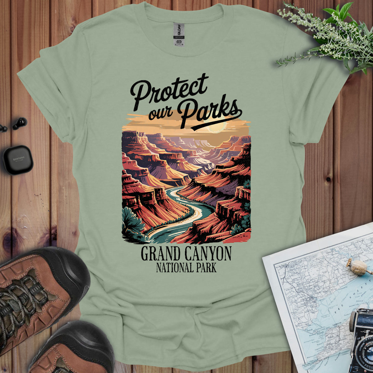 Protect Our Parks Grand Canyon Unisex T-Shirt T-Shirt Printify S Sage