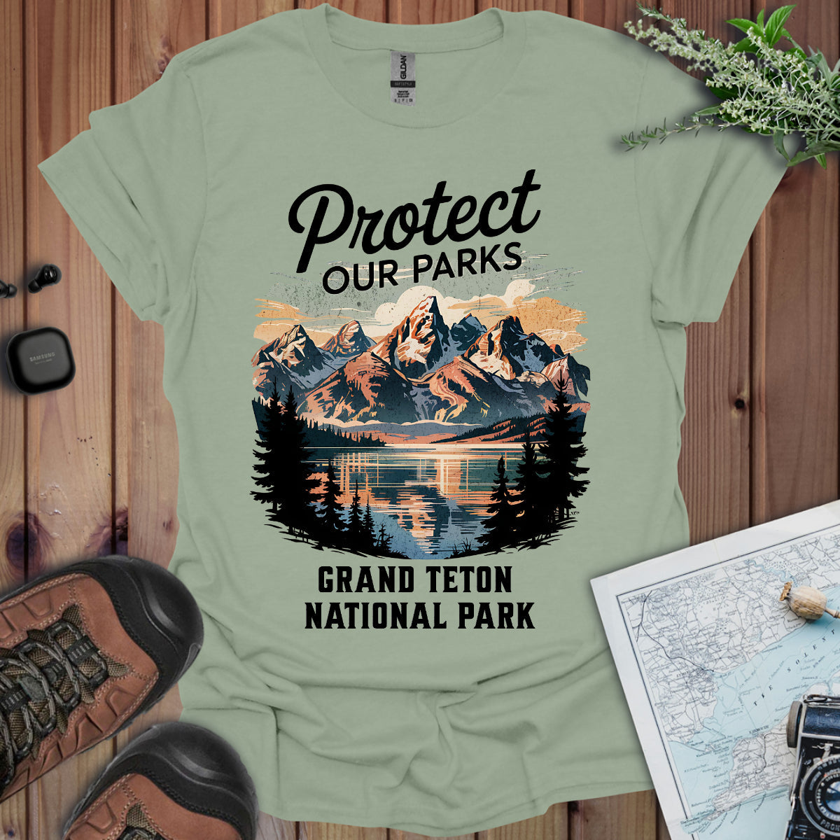 Protect Our Parks Grand Teton Unisex T-Shirt T-Shirt Printify S Sage
