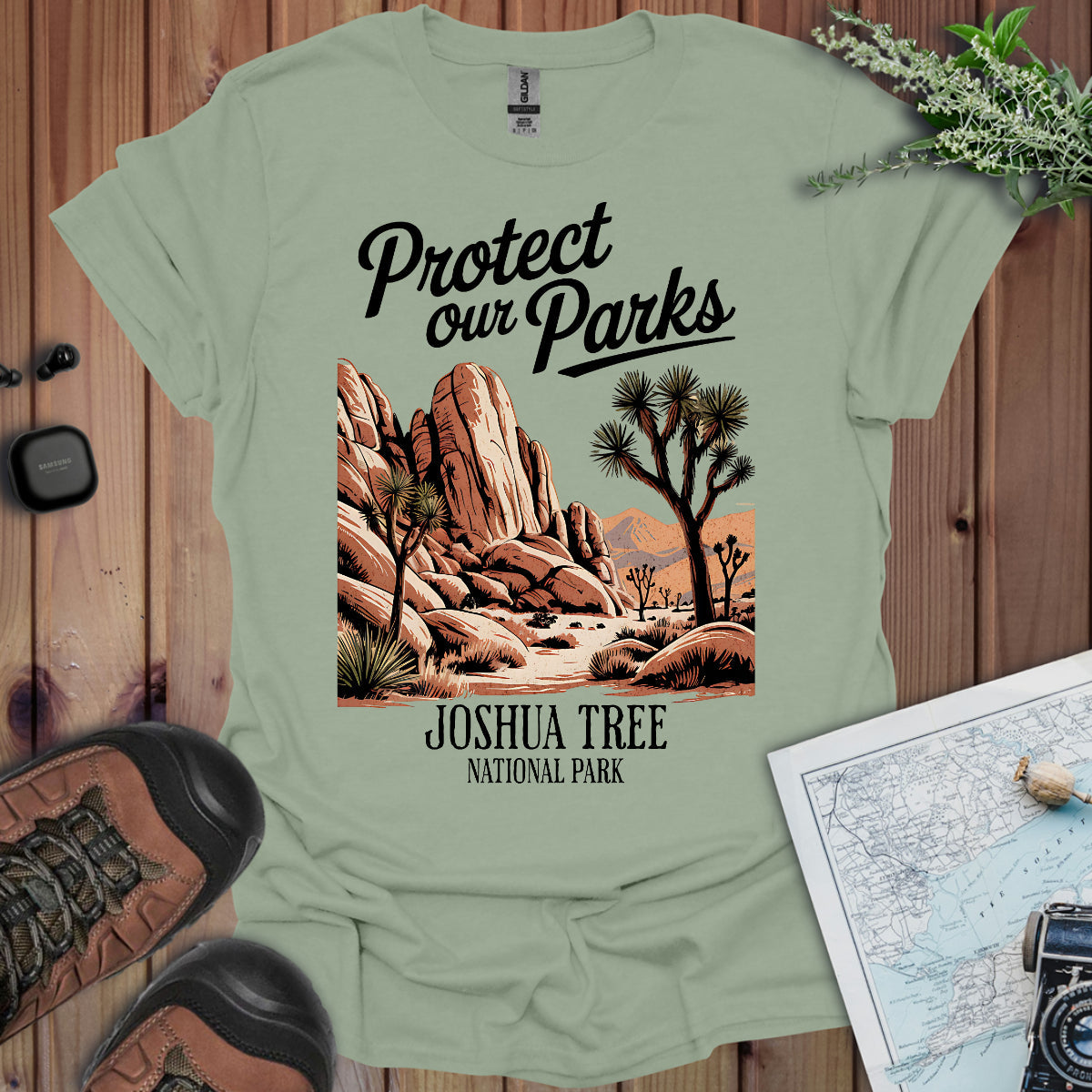 Protect Our Parks Joshua Tree Unisex T-Shirt T-Shirt Printify S Sage