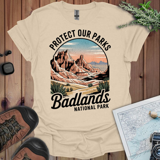 Badlands Protect Our Parks Unisex T-Shirt T-Shirt Printify S Sand