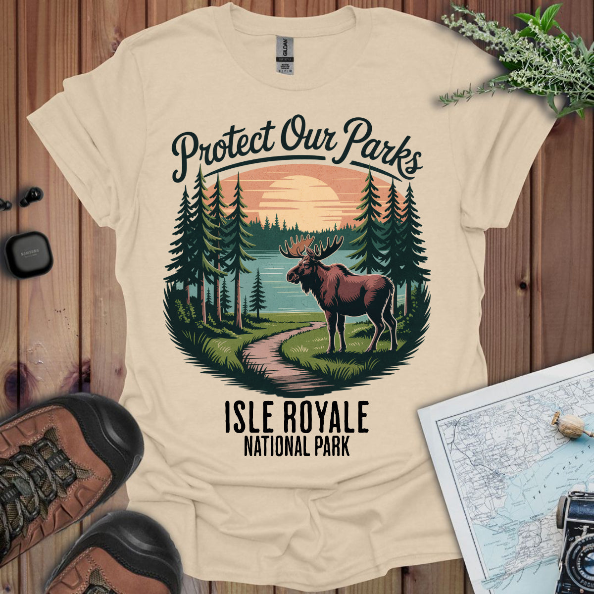 Protect Our Parks Isle Royale Unisex T-Shirt T-Shirt Printify Sand S