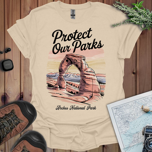 Protect Our Parks Arches Unisex T-Shirt T-Shirt Printify S Sand