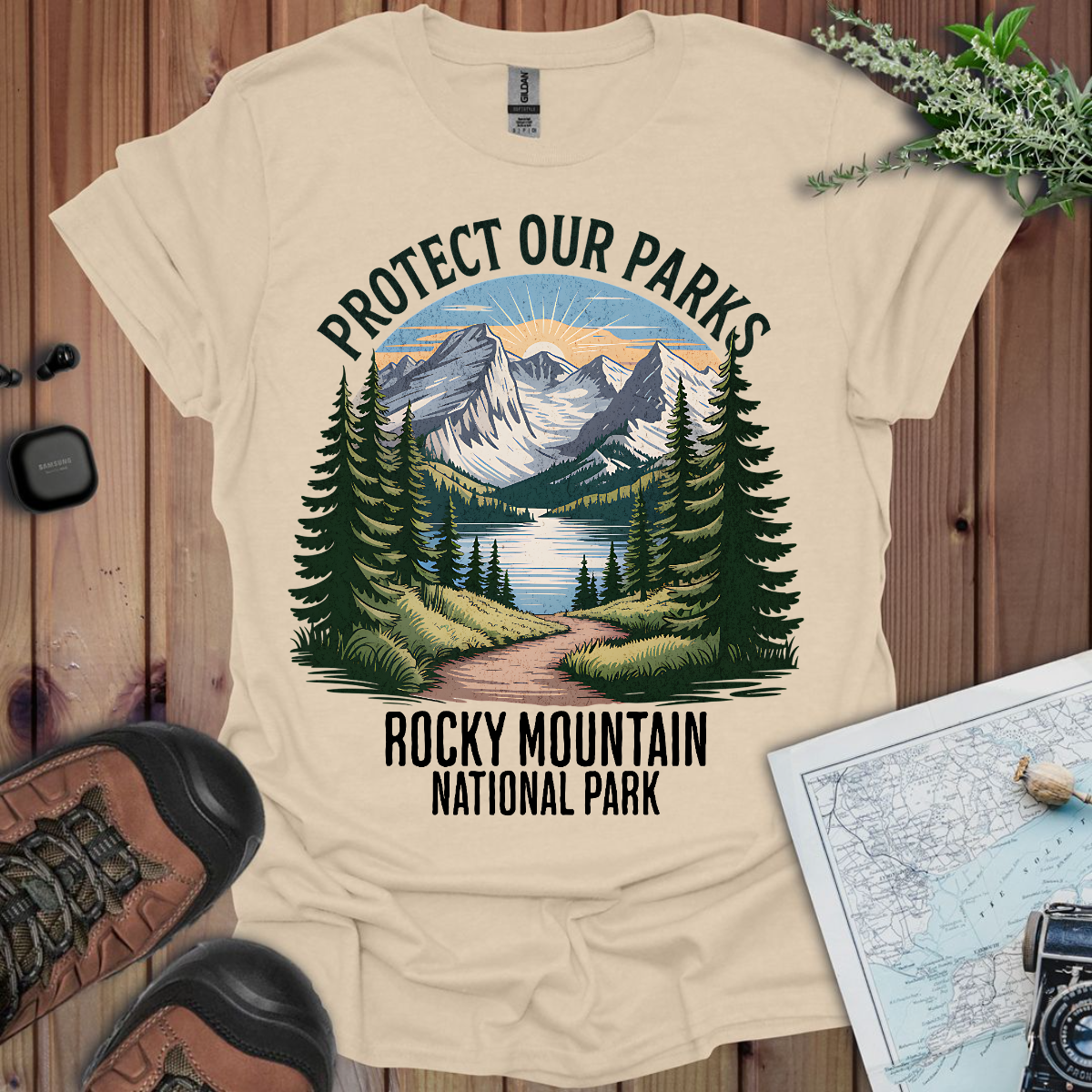 Protect Our Parks Rocky Mountain Unisex T-Shirt T-Shirt Printify Sand S