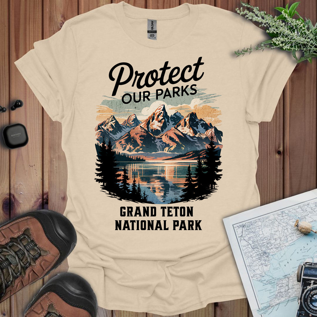 Protect Our Parks Grand Teton Unisex T-Shirt T-Shirt Printify S Sand