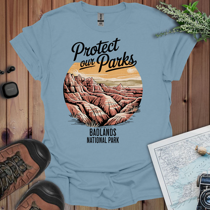 Protect Our Parks Badlands Unisex T-Shirt T-Shirt Printify S Stone Blue