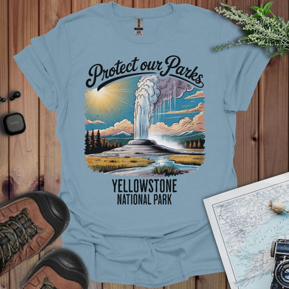 Protect Our Parks Yellowstone Unisex T-Shirt T-Shirt Printify Stone Blue S