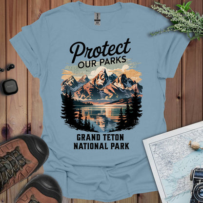 Protect Our Parks Grand Teton Unisex T-Shirt T-Shirt Printify S Stone Blue