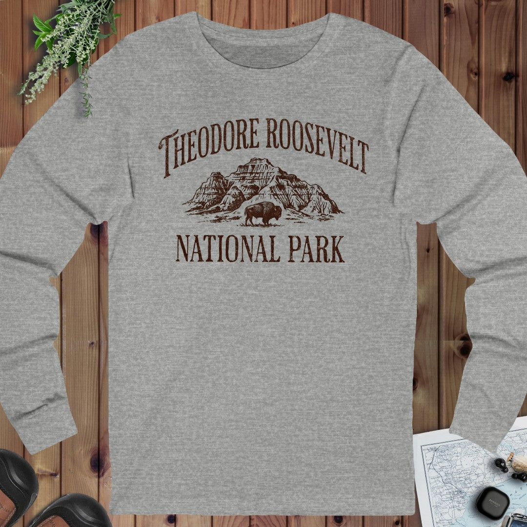 Theodore Roosevelt National Park Long Sleeve T-Shirt in Athletic Heather