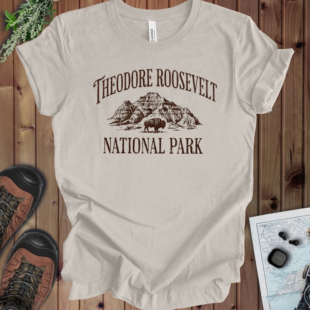 Theodore Roosevelt National Park Kids Graphic T-Shirt in Heather Dust