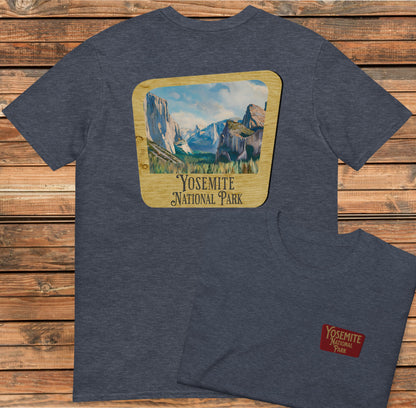 Yosemite National Park Unisex T-Shirt Embroidered T-Shirt Park Service Apparel Heather Navy S