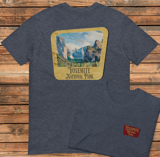 Yosemite National Park Unisex T-Shirt Embroidered T-Shirt Park Service Apparel Heather Navy S