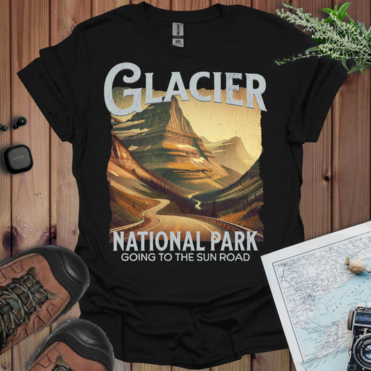 Glacier National Park Unisex T-Shirt Going to the Sun Road T-Shirt Printify XS Black