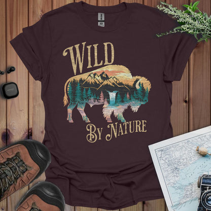 Wild By Nature Unisex Fit Soft T- Shirt Scenic Buffalo Tee T-Shirt Printify S Dark Chocolate