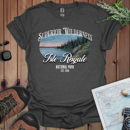 Isle Royale National Park Unisex T-Shirt Superior Wilderness T-Shirt Printify XS Dark Heather Grey