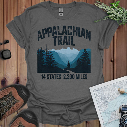 Appalachian Trail 14 States 2200 Miles Unisex T-Shirt T-Shirt Printify S Graphite Heather