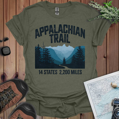 Appalachian Trail 14 States 2200 Miles Unisex T-Shirt T-Shirt Printify S Heather Military Green