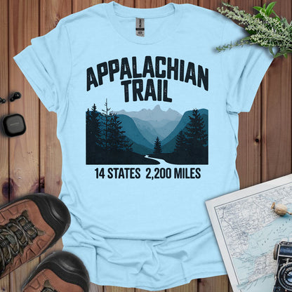 Appalachian Trail 14 States 2200 Miles Unisex T-Shirt T-Shirt Printify S Light Blue