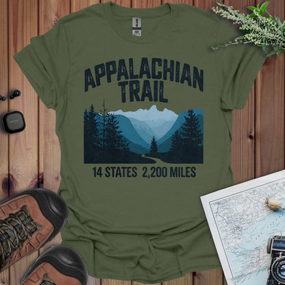 Appalachian Trail 14 States 2200 Miles Unisex T-Shirt T-Shirt Printify S Military Green